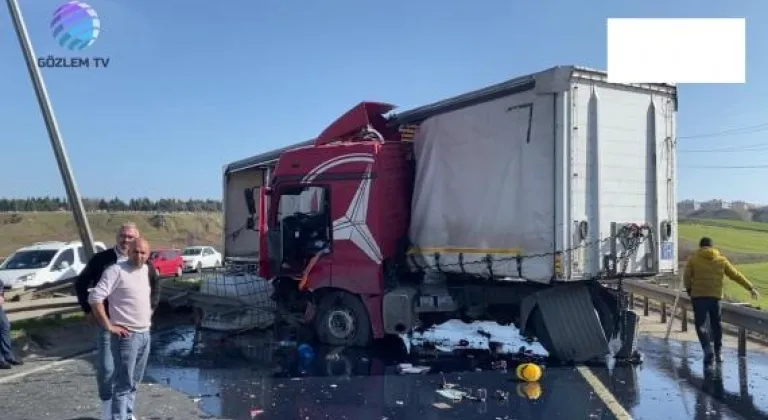 TIR REFÜJE AŞARAK ORTA REFÜJE GEÇTİ , FACİADAN DÖNÜLDÜ