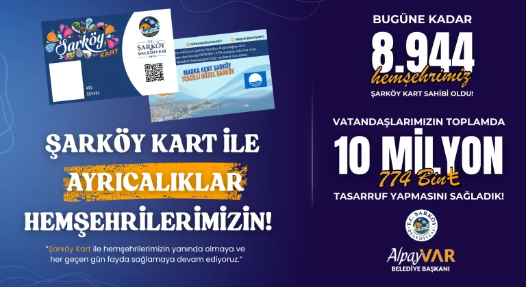 Şarköy Kart ile 8 Bin 944 Hemşehriye 10 Milyon TL’yi Aşan Tasarruf